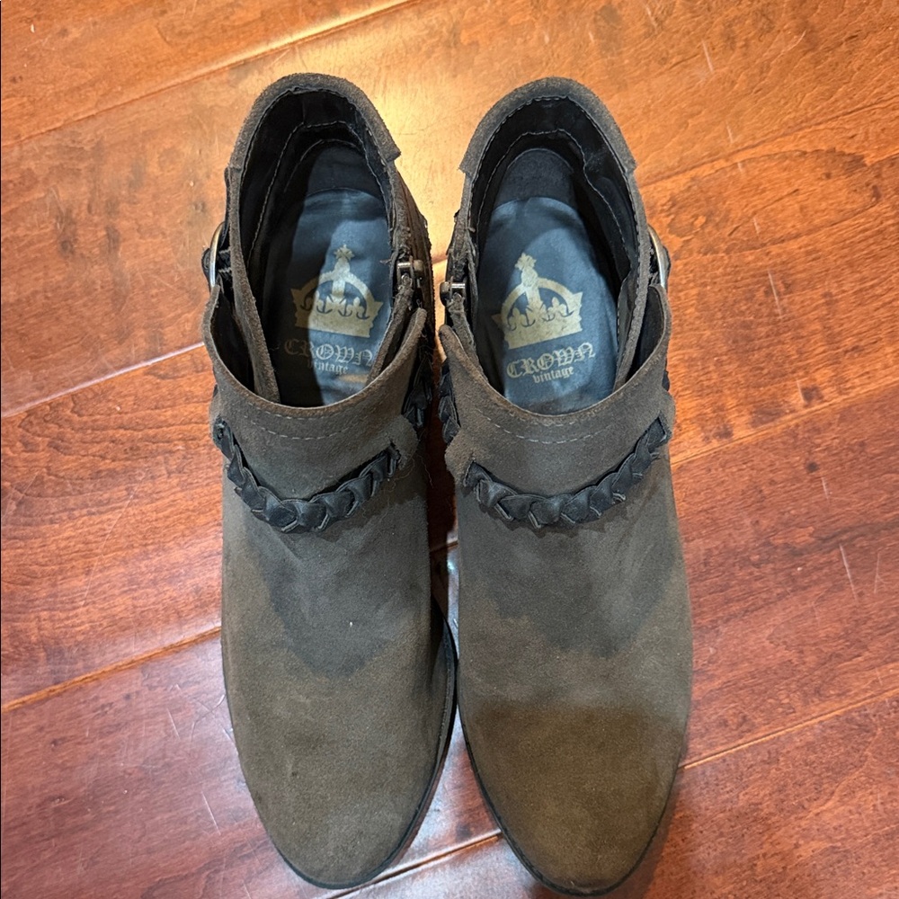 🔥 Crown Vintage Brown Ankle Boots
